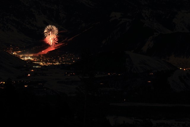 Fireworks at Snow King viewed from Teton Pass Highway