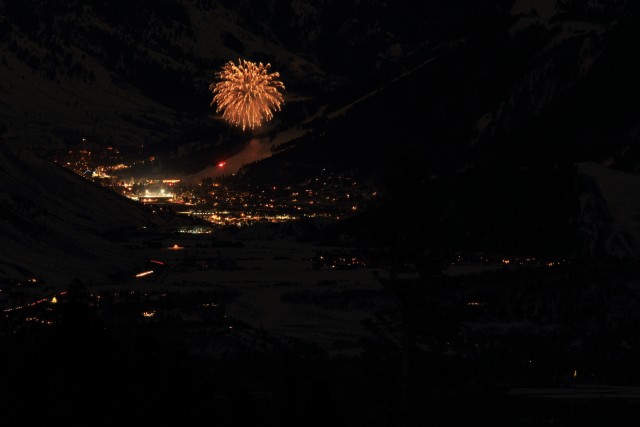 Fireworks at Snow King viewed from Teton Pass Highway